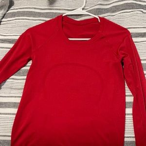 Red Lululemon Swiftly Tech Long Sleeve